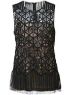 Akris Sleeveless Top, Women's, Size: 6, Black, Viscose/cotton/polyamide