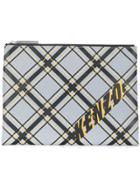 Kenzo Vintage Geometric Pattern Clutch - Grey