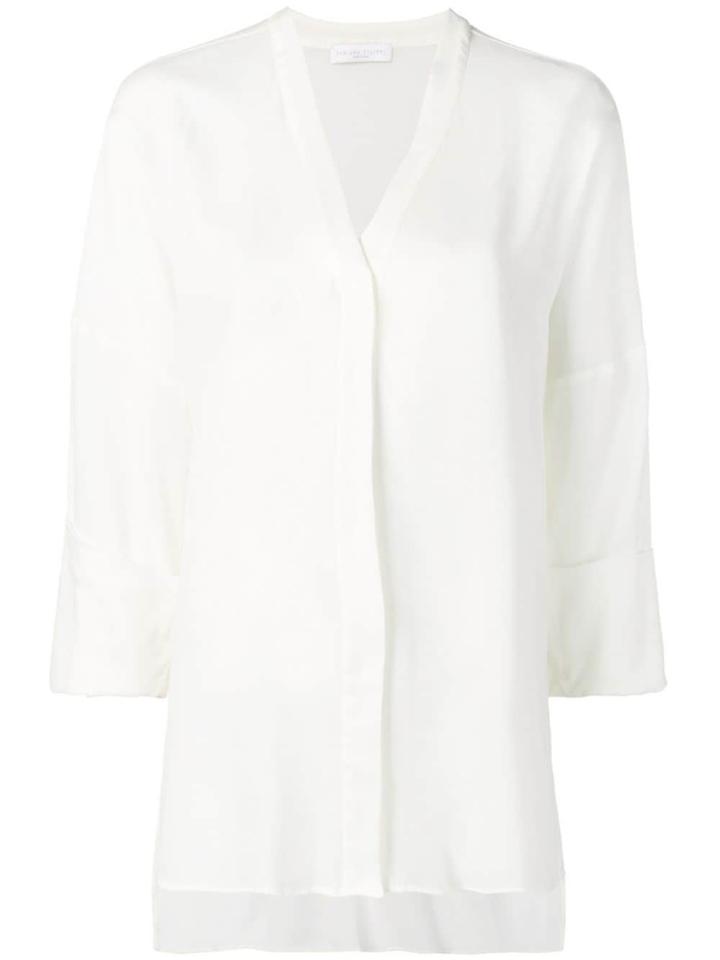 Fabiana Filippi Draped V-neck Blouse - White