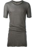 Rick Owens Long Length T-shirt, Men's, Size: Xs, Grey, Cotton