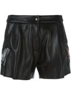 Philipp Plein Butterfly Patch Leather Shorts
