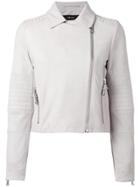 J Brand Zipped Biker Jacket - Grey