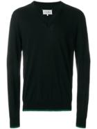 Maison Margiela V-neck Fitted Sweater - Black