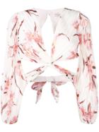 Zimmermann Cropped Floral Print Top - White