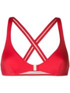Solid & Striped Criss-cross Back Bikini Top - Red