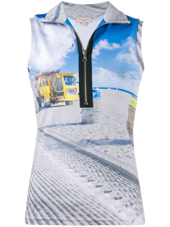 Natasha Zinko Fitted Beach Trash Top - Blue