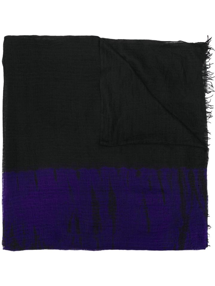 Suzusan Distressed Colour Blocked Scarf - Black