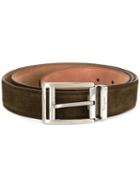 Salvatore Ferragamo Adjustable Reversible Classic Belt, Men's, Size: 115, Green, Calf Suede