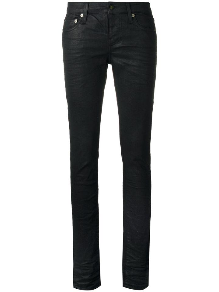Saint Laurent - Coated Skinny Jeans - Women - Cotton/polyurethane - 25, Black, Cotton/polyurethane