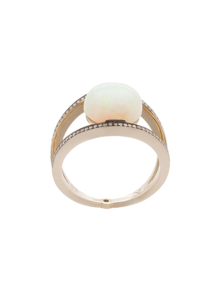 Noor Fares Opal Rhombus Ring - Metallic