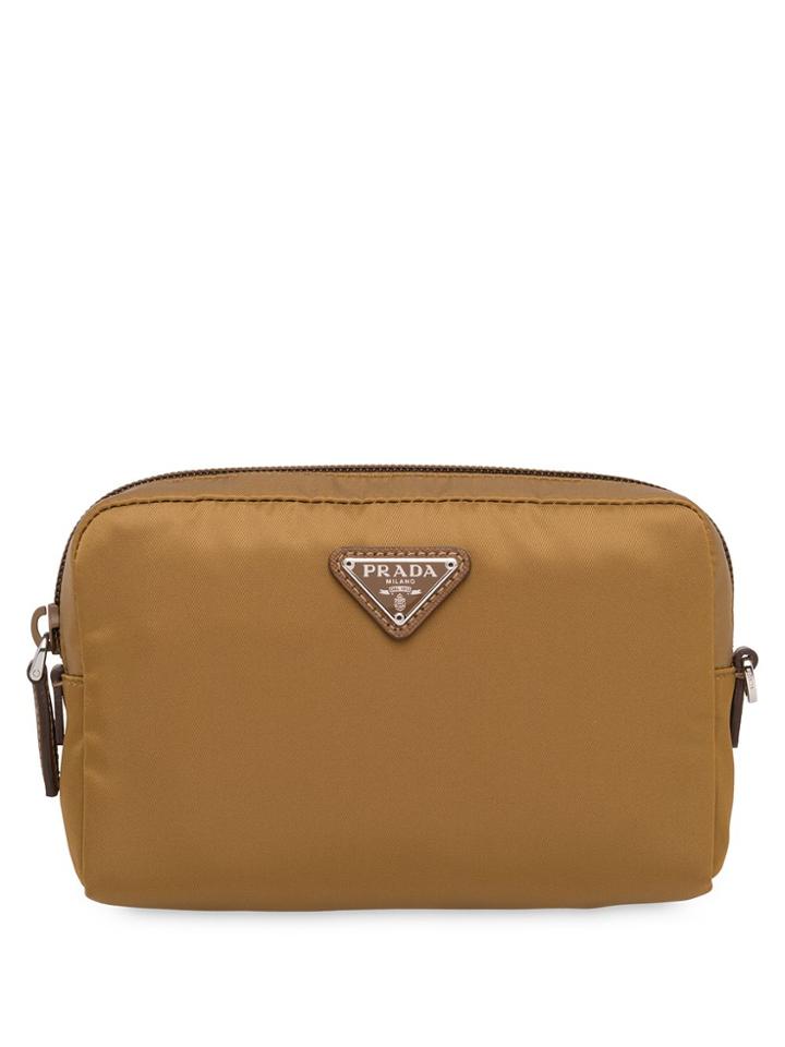 Prada Fabric Cosmetic Pouch - Brown