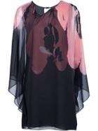 Halston Heritage Printed Batwing Sleeve Dress