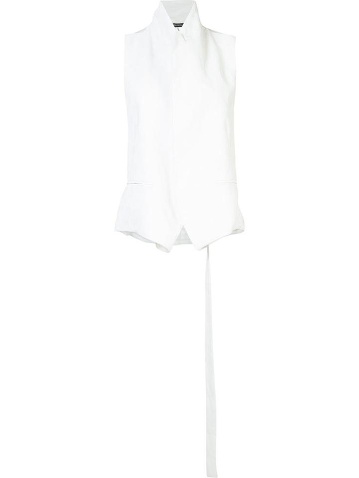 Ann Demeulemeester High Neck Waistcoat - White