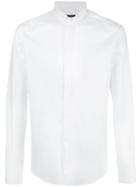 Emporio Armani Collar Detail Shirt, Men's, Size: 42, White, Cotton/spandex/elastane