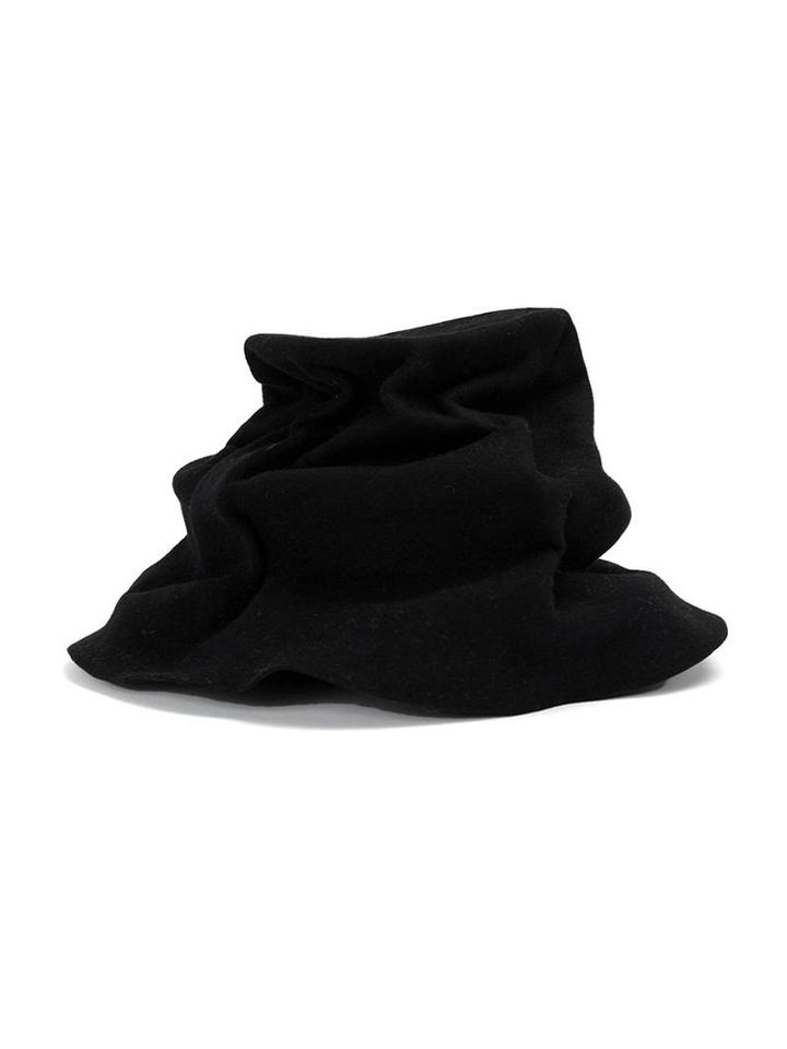 Horisaki Design & Handel Wrinkled Bucket Hat, Men's, Black, Rabbit Fur Felt