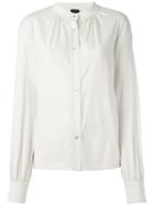 Joseph Mandarin Collar Shirt, Women's, Size: Small, Nude/neutrals, Wool