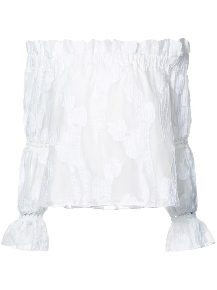 Alexis Embroidered Design Off The Shoulder Blouse - White