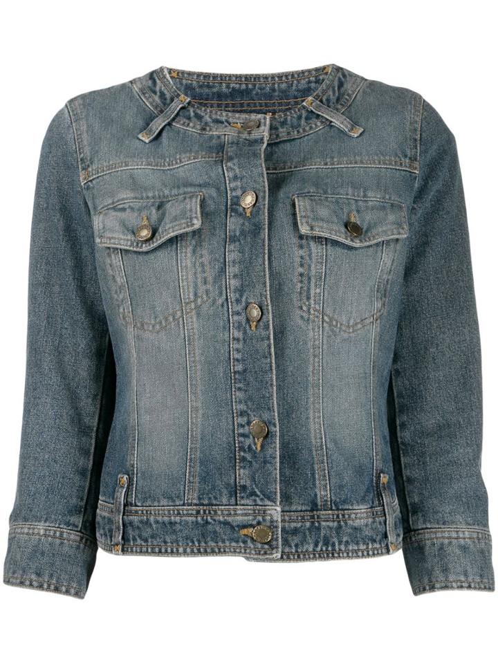 Dolce & Gabbana Pre-owned 2000's Collarless Denim Jacket - Blue