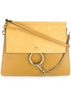 Chloé Faye Shoulder Bag, Women's, Yellow/orange, Calf Leather/calf Suede