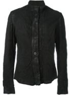 Lost & Found Ria Dunn Button Down High Neck 'chemical' Biker Jacket, Men's, Size: Small, Black, Lamb Skin/cotton/acetate