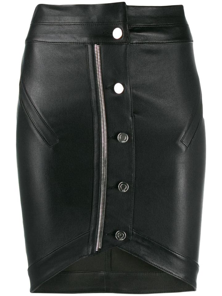 Rta Button-front Pencil Skirt - Black