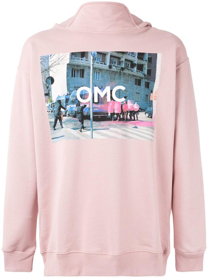 Omc - Logo Print Hoodie - Men - Cotton - L, Pink/purple, Cotton