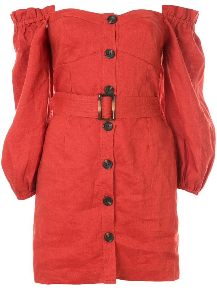 Suboo Button-front Mini Dress - Orange