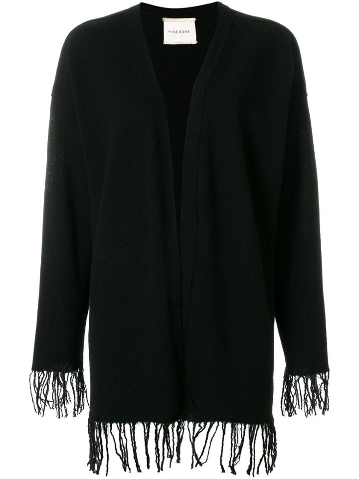 Fine Edge Fringed Cardigan - Black