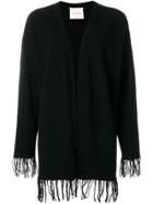 Fine Edge Fringed Cardigan - Black