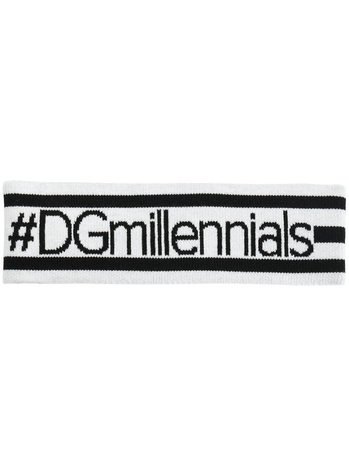 Dolce & Gabbana - #dgmillennials Sweat Hairband - Women - Polyamide/spandex/elastane/virgin Wool - One Size, White, Polyamide/spandex/elastane/virgin Wool