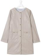 Herno Kids Single Breasted Coat - Grey