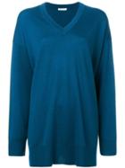 The Row V-neck Loose Jumper - Blue