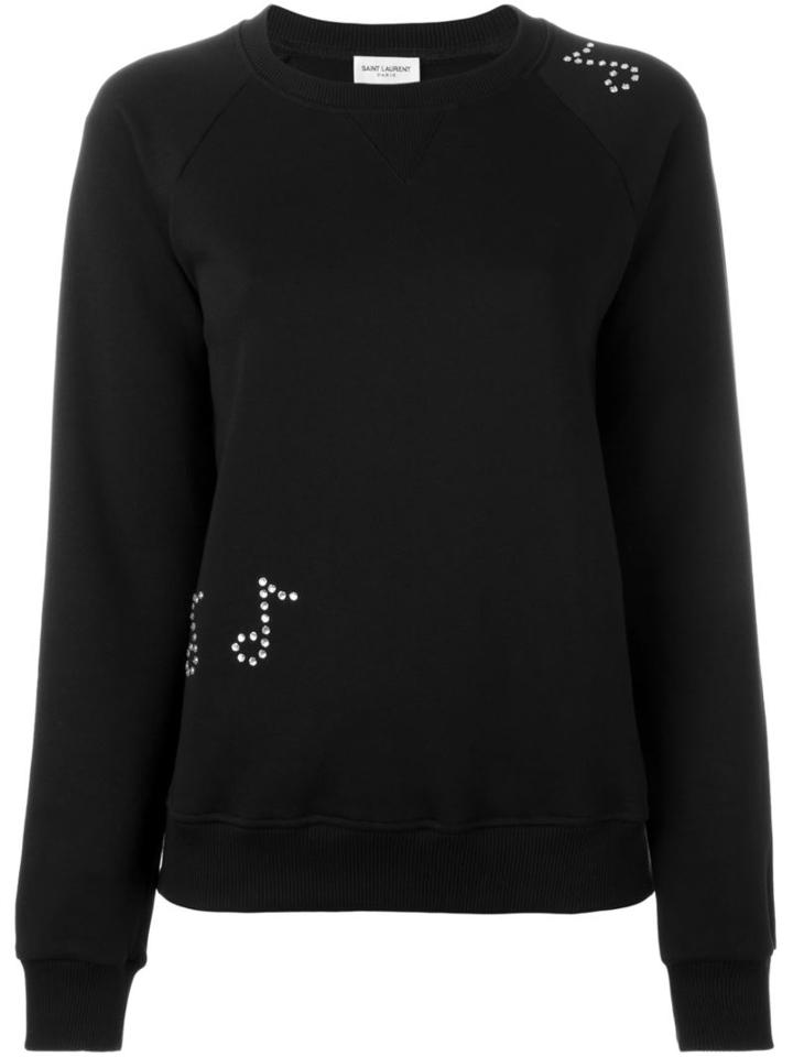 Saint Laurent Music Note Studded Sweatshirt
