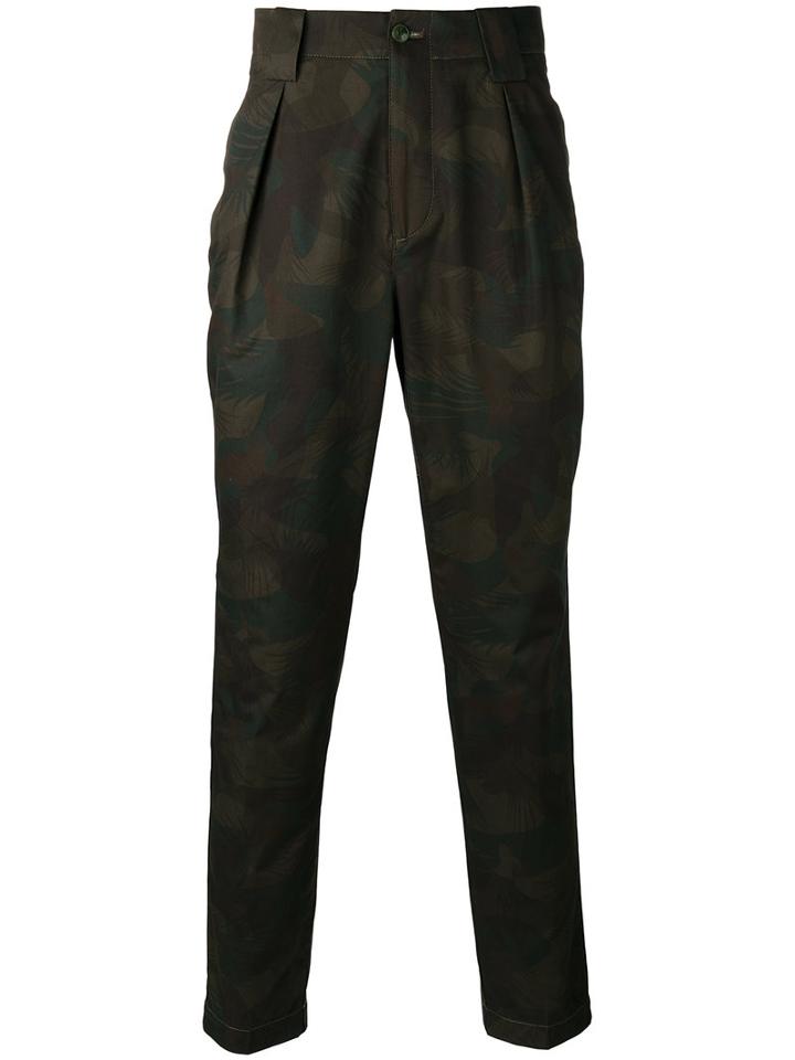 Etro Pleated Chinos, Men's, Size: 46, Green, Cotton