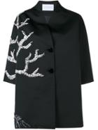Osman Embellished Midi Coat, Women's, Size: 12, Black, Silk