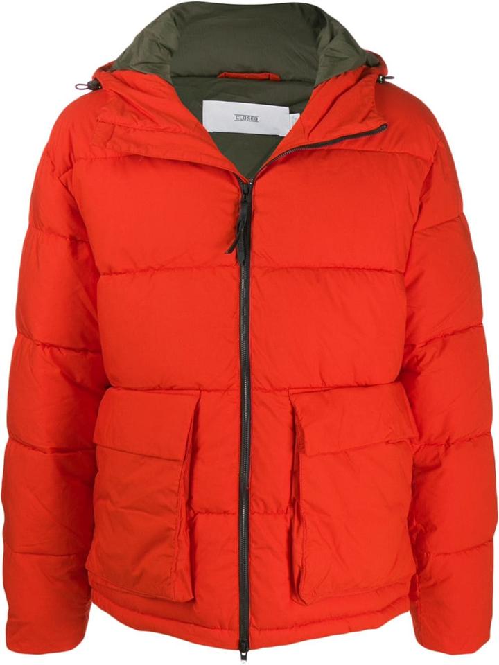 Closed Padded Hooded Jacket - Red