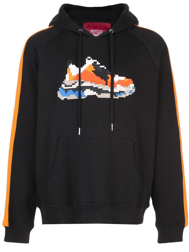 Mostly Heard Rarely Seen 8-bit Vibrant Wave Raglan Hooide - Black