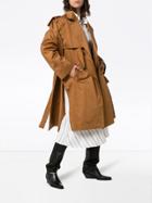Delada Cotton Trench Coat - Brown