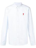 Ami Alexandre Mattiussi Button-down Shirt Ami De Coeur Patch - Blue