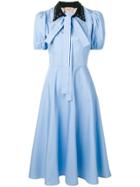 No21 Puff Sleeve Midi Dress - Blue