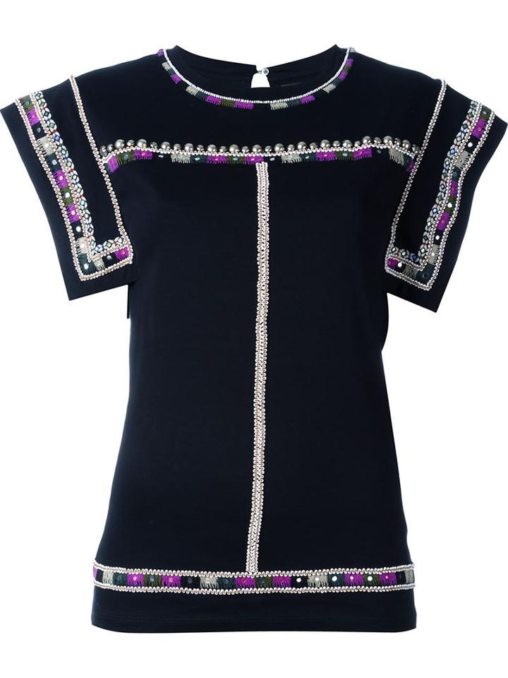 Isabel Marant Embroidered Cap Sleeve Top