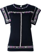 Isabel Marant Embroidered Cap Sleeve Top