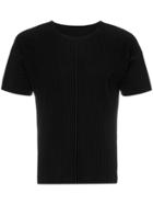 Homme Plissé Issey Miyake Black Pleated Short Sleeved T-shirt