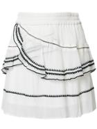 Iro Embroidered Layered Skirt - White