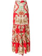Adriana Degreas - Printed Wide Trousers - Women - Viscose - M, Orange, Viscose