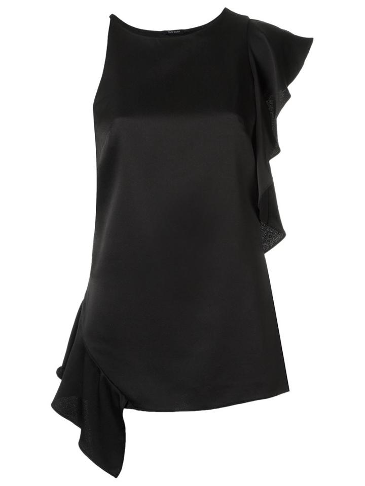 Tufi Duek Ruffled Blouse, Women's, Size: 36, Black, Acetate/viscose