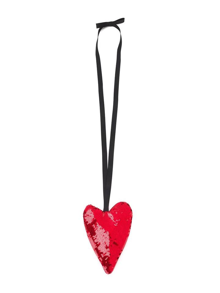 Rykiel Enfant Sequinned Heart Necklace, Girl's, Red