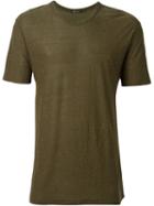 T By Alexander Wang Round Neck T-shirt, Men's, Size: S, Green, Silk/rayon