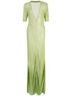 Jacquemus Long Knitted Summer Dress - Green