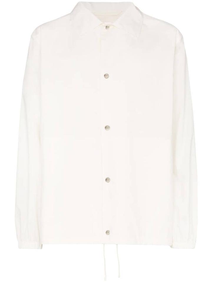 Jil Sander Logo Printed Shirt Jacket - White